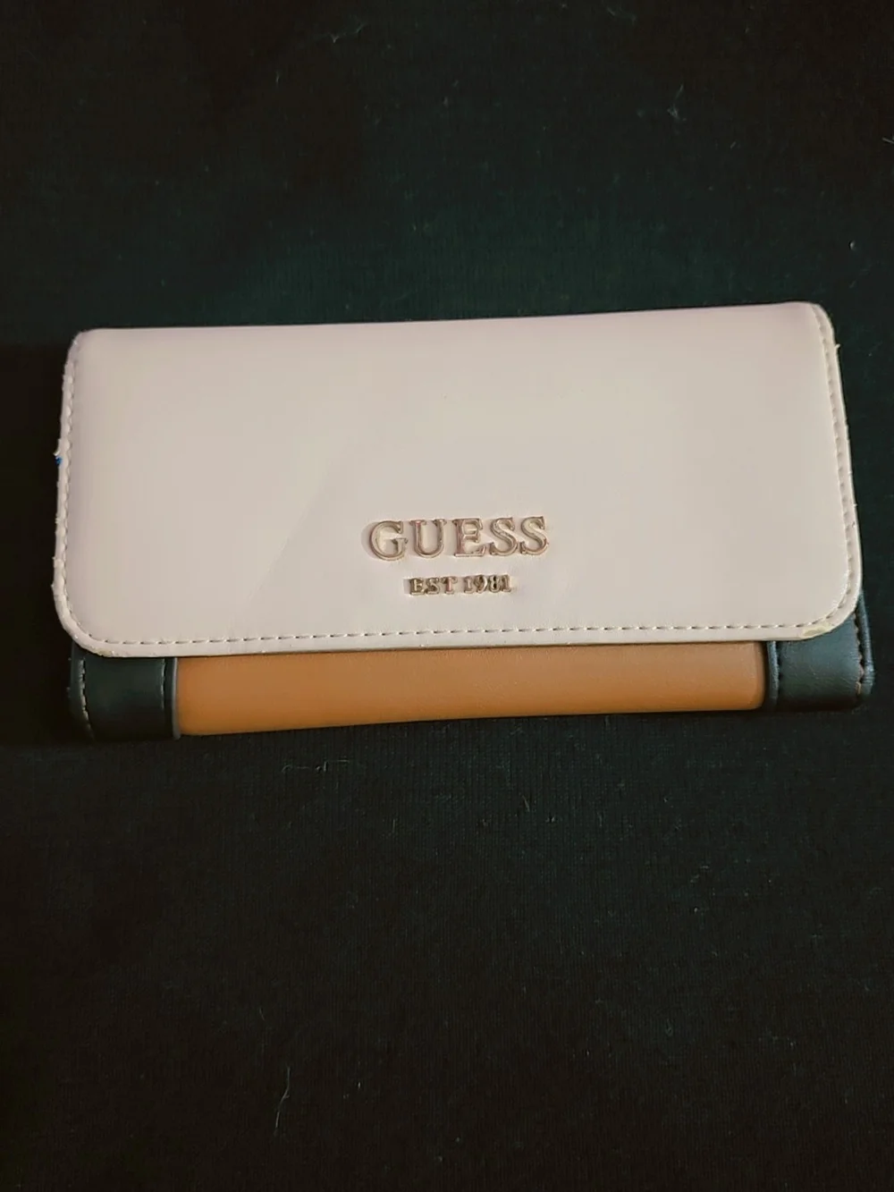GUESS Tricolor Clutch Wallet in Blush, Tan & Black